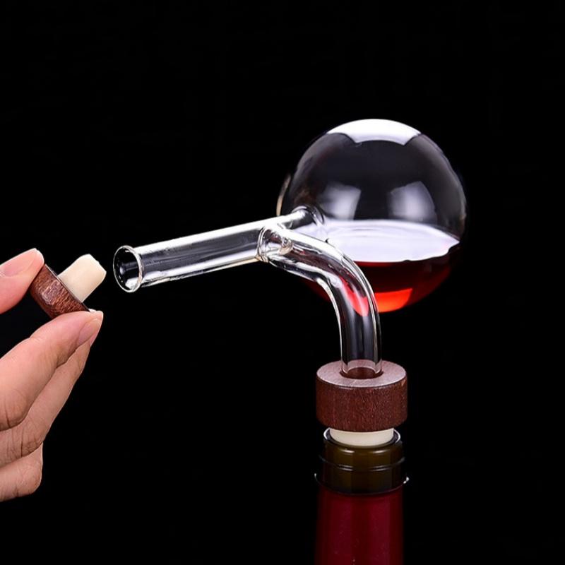 JUSTINLAU Round/Grape Shaped Wine Aerator High Borosilicate Glass Red Wine Pourer Quick Decanter Spout Glass Sobering Device