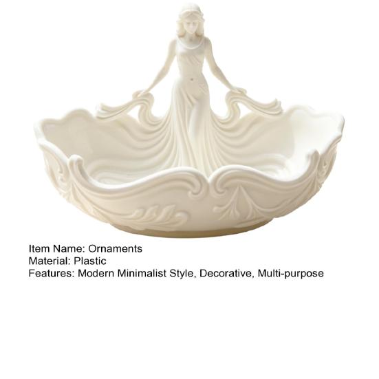 Jewelry Tray, Decorative Trinket Dish, Desktop Jewelry Organizer, Female Figure Storage Tray for Rings Earrings Necklaces Hairpins Makeup Brushes