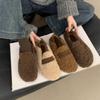 Модные туфли на плоской подошве с металлической пряжкой AJGS, теплые хлопковые мокасины, кудрявый овечий мех, зимняя женская обувь Mary Janes 2024 года, роскошная дизайнерская обувь