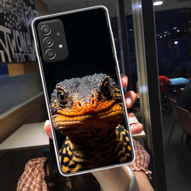 Чехлы для телефона «Ящерицы и гекконы с большими глазами» для Samsung A54 A57 A37 A17 A14 A15 A12 A24 A34 A55 A35 A25 A52S A07 A05S A04S A22 A