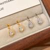 Серьги-подвески из стерлингового серебра S925 с покрытием 18 карат золотом, с цирконами в форме капли - Женские высококачественные серьги-подвески с изысканным дизайном