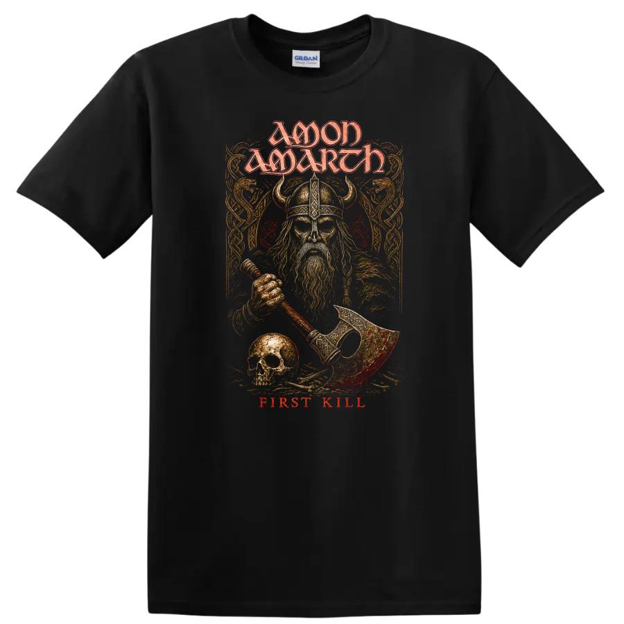 Viking Warrior T Shirt Retro Rock Heavy Metal Album Cover First Kill Tee