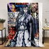 Fantasy Warrior Anime Design Blanket Flannel blanket for bedroom, living room, sofa, and nap sofas