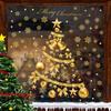 Window Grilles Christmas Stickers Window Gold Christmas Tree Snowflake Glass Stickers Christmas New Window Stickers Decoration