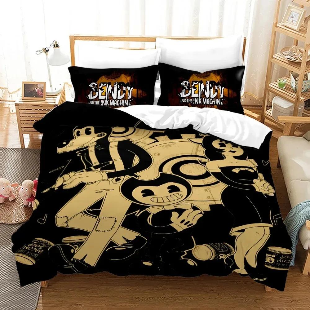 BENDY Комплект постельного белья Односпальный Twin Full Queen King Размер Каваи BatlM Комплект постельного белья Взрослая Детская Спальня Комплекты пододеяльников 3D Печать Аниме