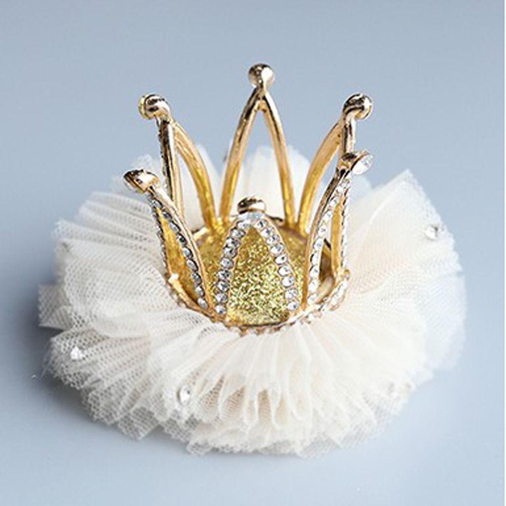 Lovely Sweet Zinc Zinc Alloy Rhinestone Gauze Tiara Crown Hair Clip Headwear Hair Accessory Girl Hairpin