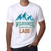 Men’s Vintage Tee Shirt Graphic T Shirt Wilderness Laos White