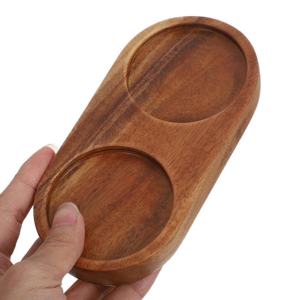 DECHOUS Pepper Wood Stand Grinder Tray Pepper Grinder Stand Wooden Grinder Tray Inner Diameter Compact Pepper Wood Stand Mill Holder 5.8CM