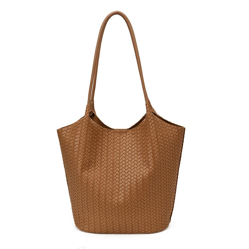 Ретро сумка женская большой вместимости 2025 новая осень и зима универсальная на одно плечо плетеная сумка мать и дитя сумка-тоут для поездок на работу