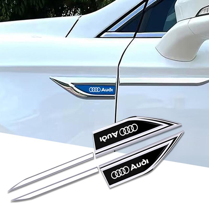 Car Leaf Board Side Decorative Sticker Label Body Blade Decals For tt Sline A1 A3 A4 A5 A6 A7 A8 B8 B9 B6 C6 Q2 Q3 Q5 Q7 Q8 TT