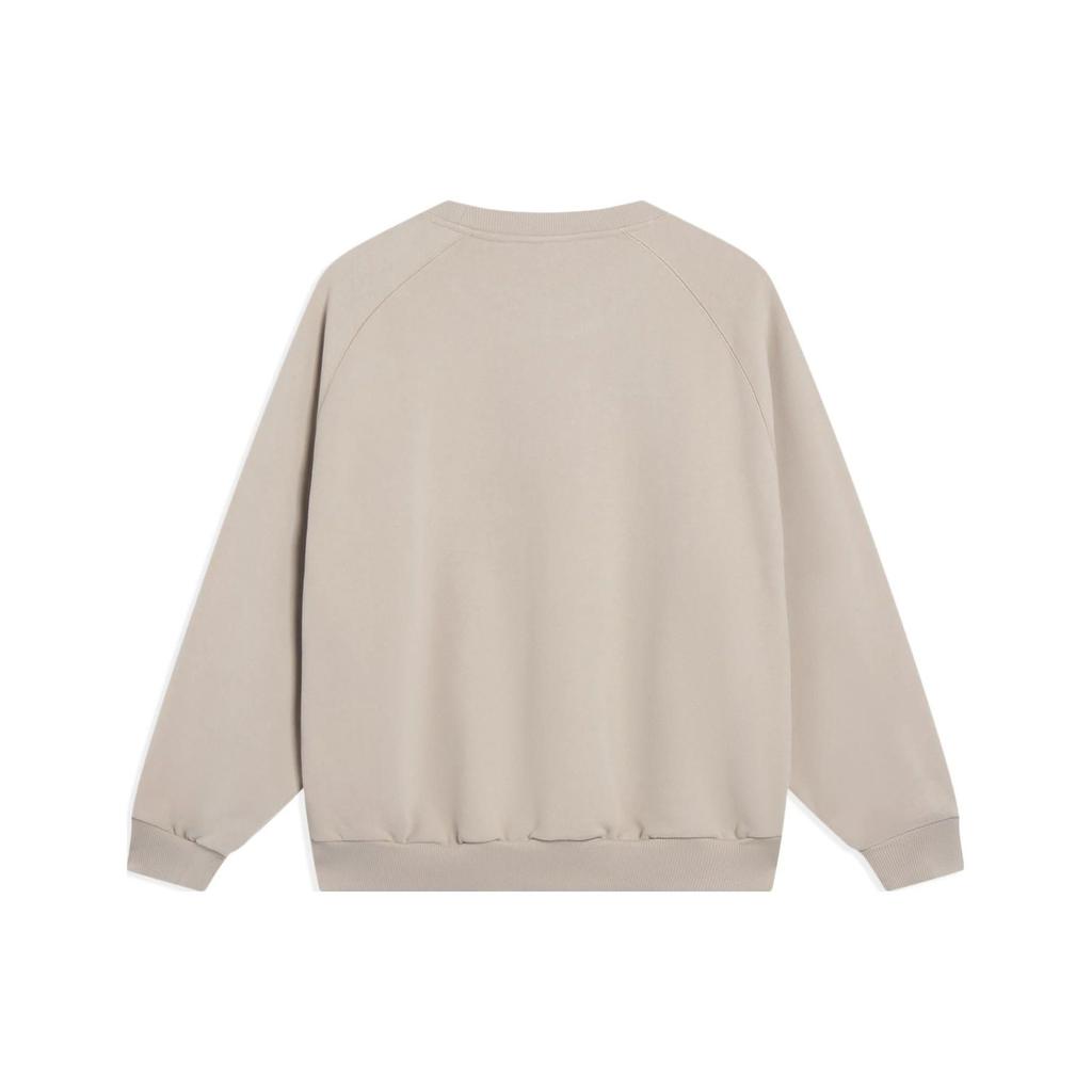 Li-Ning Cartoon Print Logo Embroidered Crewneck Sweatshirt Unisex Tops Goat-Grey AWDT237-2