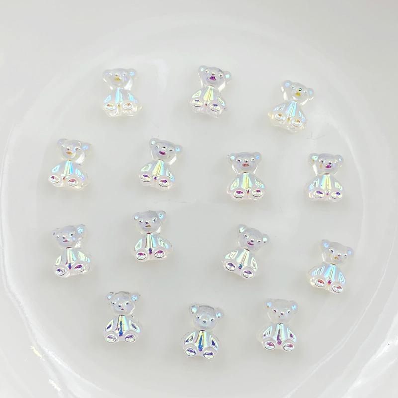 30pcs Cute Animal Bear Crystal Flat Back Rhinestone Nail Art Decoration DIY Clothing Hair Accessories Materials