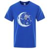 Summer Mens Tshirt 100 Cotton Casual Funny Astronaut Design Print Loose Oneck T Shirt for Men Short Sleeve Male Tshirt Tees