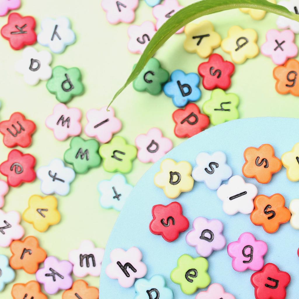 DIY Crafts Flower Colorful Letter Акриловые бусины Подвеска 20 шт 12 мм Модный браслет Ожерелье для изготовления ювелирных изделий