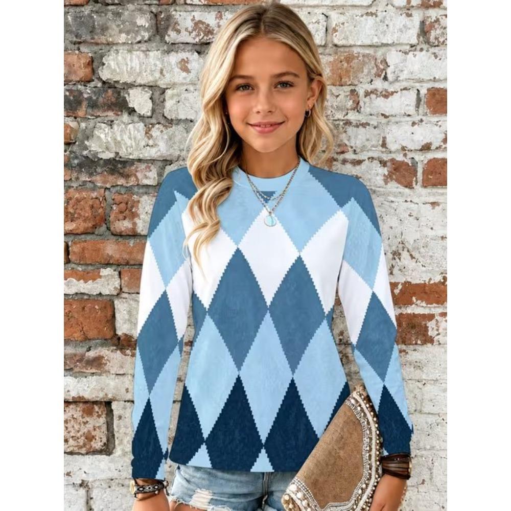 Kids Crew Neck Long Sleeve T‑Shirt, Trendy Casual 3D Print Casual Loose Halloween Party Daily Wear Tops for Children
