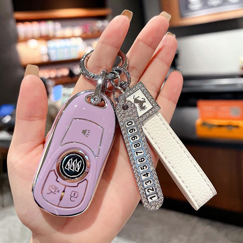 Премиальный чехол для ключей для автомобилей Buick Regal, Envision, GL8, LaCrosse, Enclave, GX и Weilan 7 - Женская сумка-ракушка с пряжкой