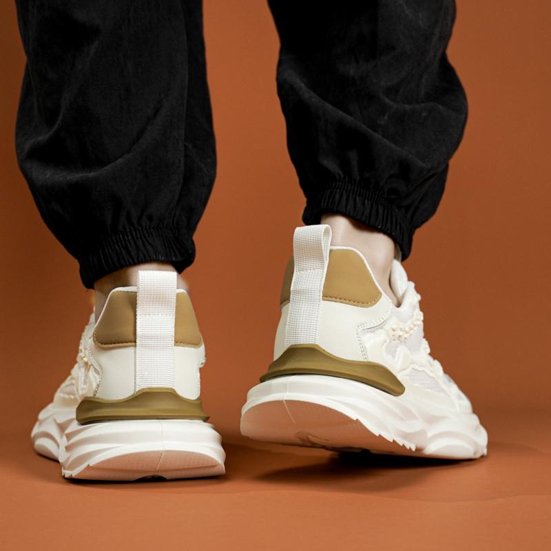 Трендовая спортивная обувь, мужские удобные дышащие кроссовки на платформе с сеткой, модные повседневные прогулочные кроссовки 2024 года, мужская летняя новинка