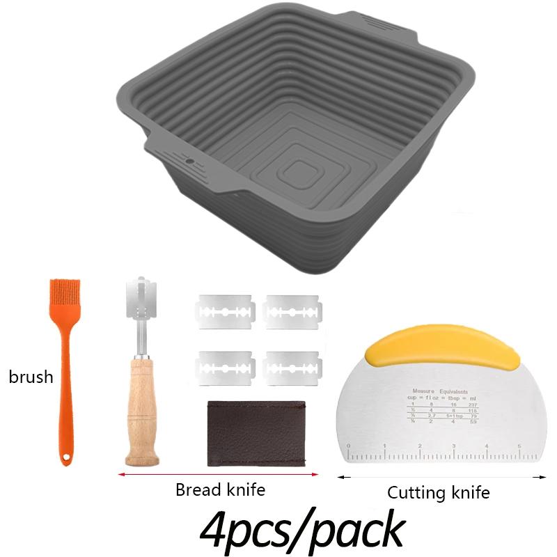 Силиконовая корзина для хлеба, домашняя выпечка, тесто, антипригарное покрытие, корзина для хлеба, миска для разрыхлителя, мягкая складная выпечка хлеба, кухонные принадлежности