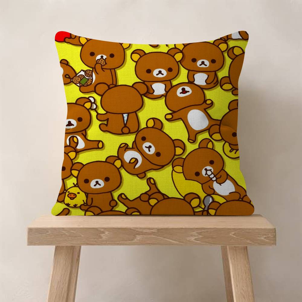 Popular Character Cute R-Rilakkuma Anime Pillow Cover For Bedroom Room And Living Room Sofa Decorative Cushion Cover