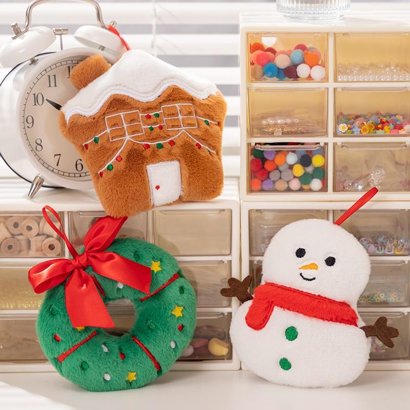 Christmas Series Gingerbread Plush Doll Pendant House Wreath Socks Glove Hat Snowman Tree Plush Toy Christmas Tree Decoration