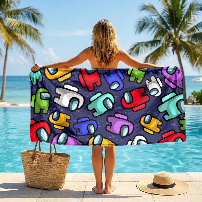 Among Us Fashion Beach Towel Portable Soft Quick Dry Towel For Swimming Camping Holiday Use