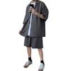 ANGELCITY Summer Short Sleeve Sweatsuit Set with Top and Short Perfect for and Plus Size L50 Men's Open-Front Pants, Loungewear, Training, Sportswear,