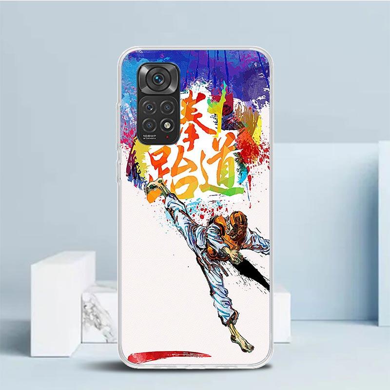 Чехол для телефона Кунгфу Тхэквондо для Xiaomi Redmi Note 15 14 14S 13 12S 12 Pro Plus 11S 11 11T 11E 10S 10 + Мягкая задняя крышка из ТПУ Redmi