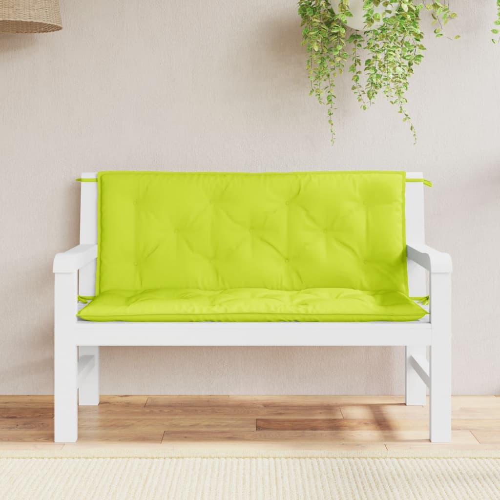 Garden Bench Cushions 2 pcs Neon Green 120 x 50 x 7 cm Oxford Fabric
