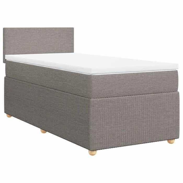 Maison Exclusive - Sommier à lattes de lit avec matelas Taupe 90x200 cm Tissu