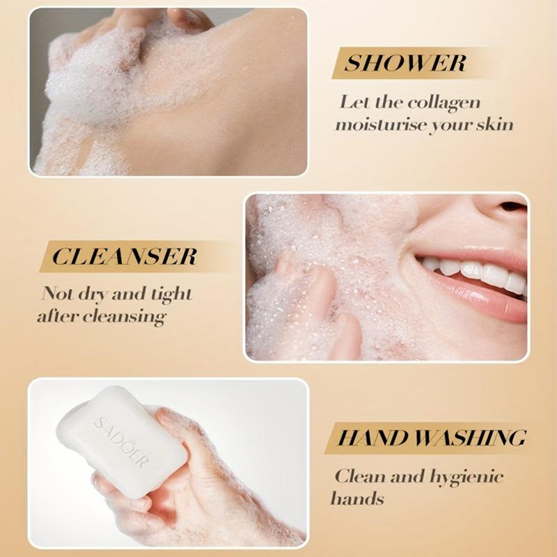 100G Collagen Moisturizing Cleansing Soap for Women, Brightens Skin, Deeply Moisturizes, Cleanses and Exfoliates