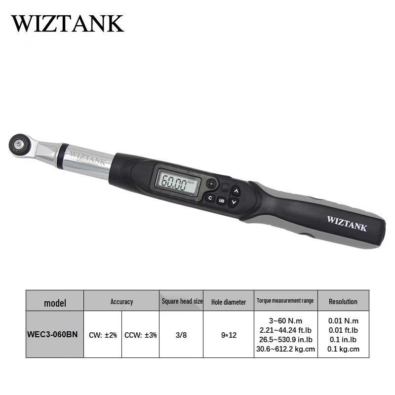 WIZTANK Тайвань Цифровая сменная головка Регулируемая динамометрическая гайковерт