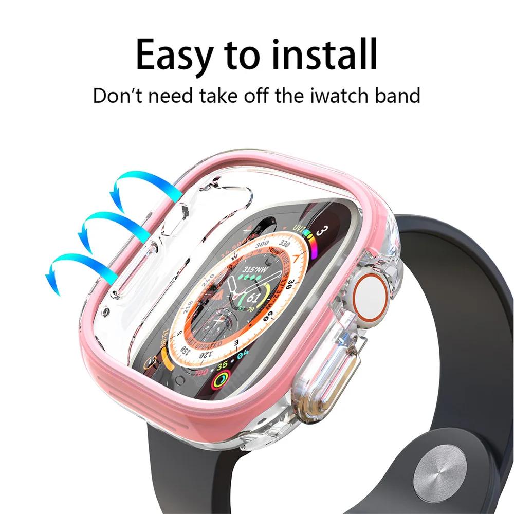 Чехол из ТПУ для Apple Watch Ultra 2 49 мм 44 мм 45 мм 41 мм, бампер, защитный прозрачный корпус для Iwatch Series 9 8 7 6 5, аксессуары