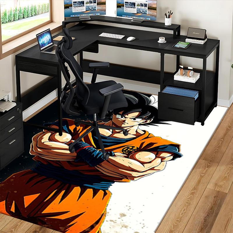 1pc Dragon Ball Z Goku Chair Mat - Anime Cartoon Design, Non-Slip Carpet for Office Chair, Suitable for Home Decor, Living Room, Bedroom, Game Room -