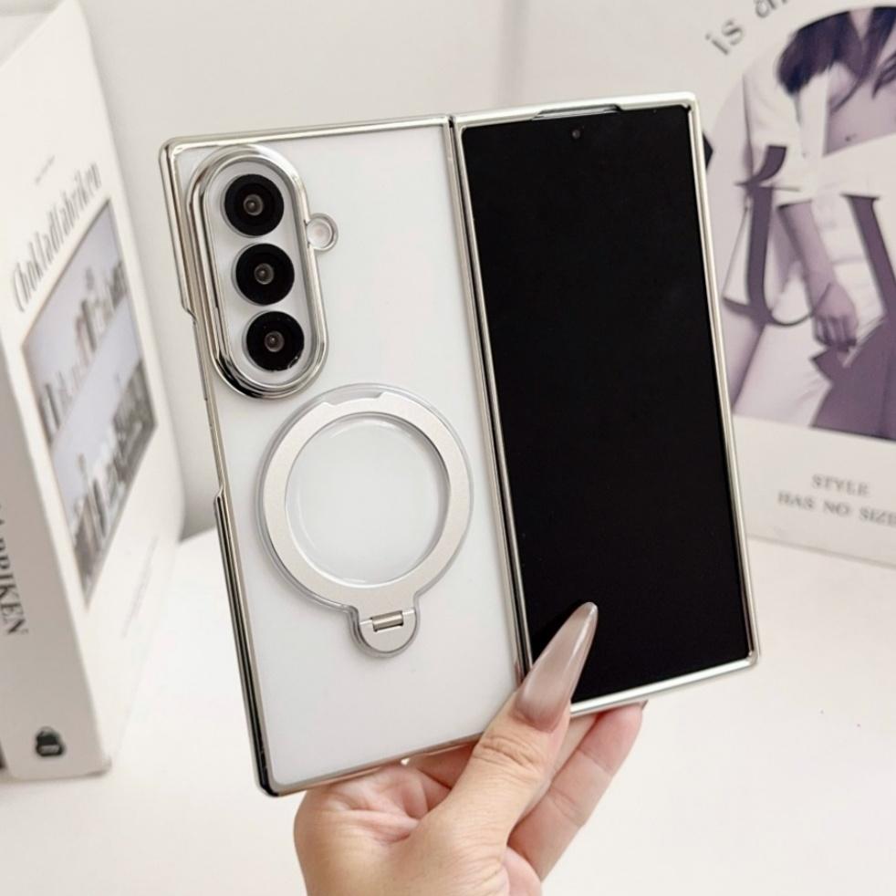 360° Складная подставка Покрытие для Magsafe Прозрачный чехол для телефона Для Samsung Galaxy Z Fold 8 7 6 5 4 zfold8 Магнитный держатель-кольцо Задняя крышка