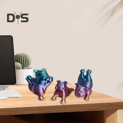 3D-печатная фигурка бульдога для йоги, статуэтка собаки, скульптура животного, домашний офис, книжная полка, украшение для рабочего стола, подарки для любителей собак