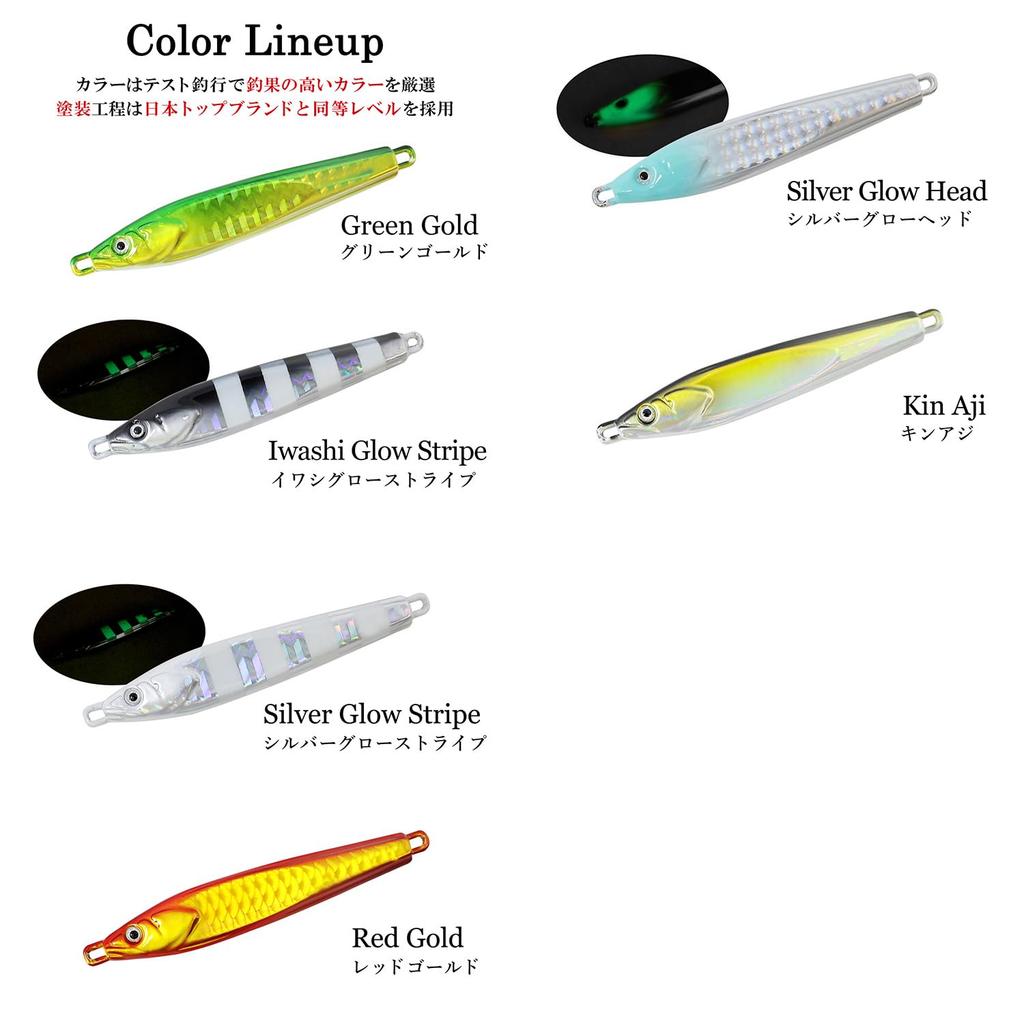 TG Respect Type Tough Wire A with Silver Glow Fishing Tungsten TG BAKSTORM (Single Item) Stripe, 100g, Tackle, Jigging, Amberjack, Grouper, Rockfish,