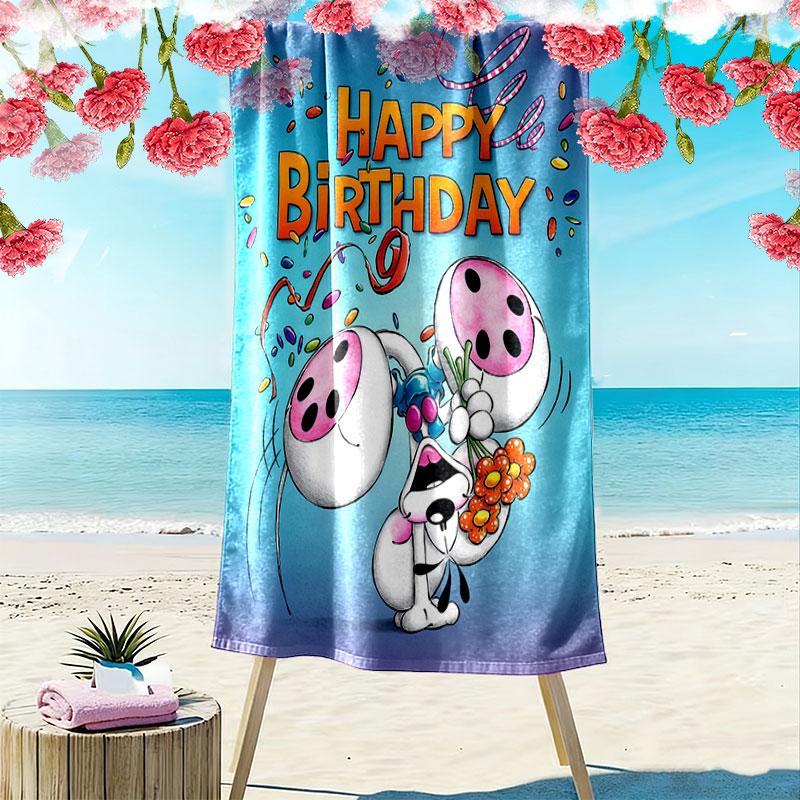 Diddl Print Beach Towel, Large Soft Quick Dry Towel for Beach Camping Swimming