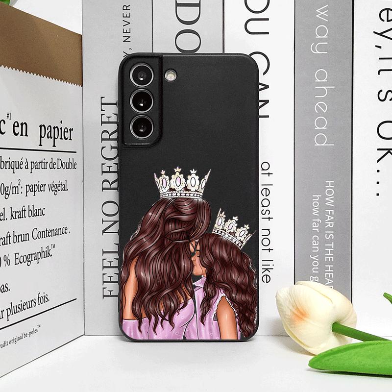 Модный Чехол для Телефона Семья Девочка Мальчик Супер Мама Малыш для Samsung S25 S24 S23 Ultra S22 Plus S21 S20FE Edge M54 M55 Мягкий Чехол-Оболочка