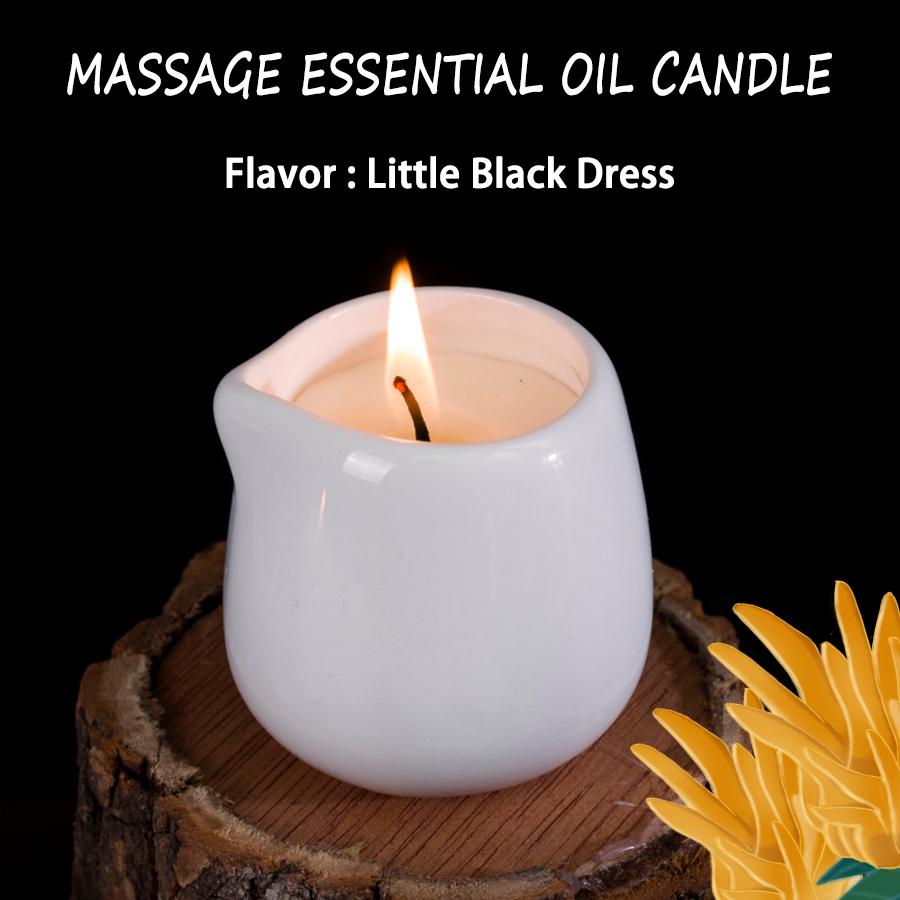 1pc Lemon Flavor Massage Essential Oil Candle, Coconut Wax, Heating, Body Open Back SPA Romantic Holder Home Decor Valentines
