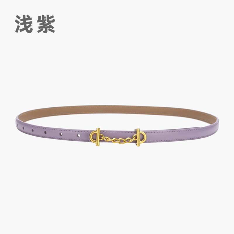 Retro Chain Smooth Buckle Belt For Women, Simple Style Jeans Belt For Women