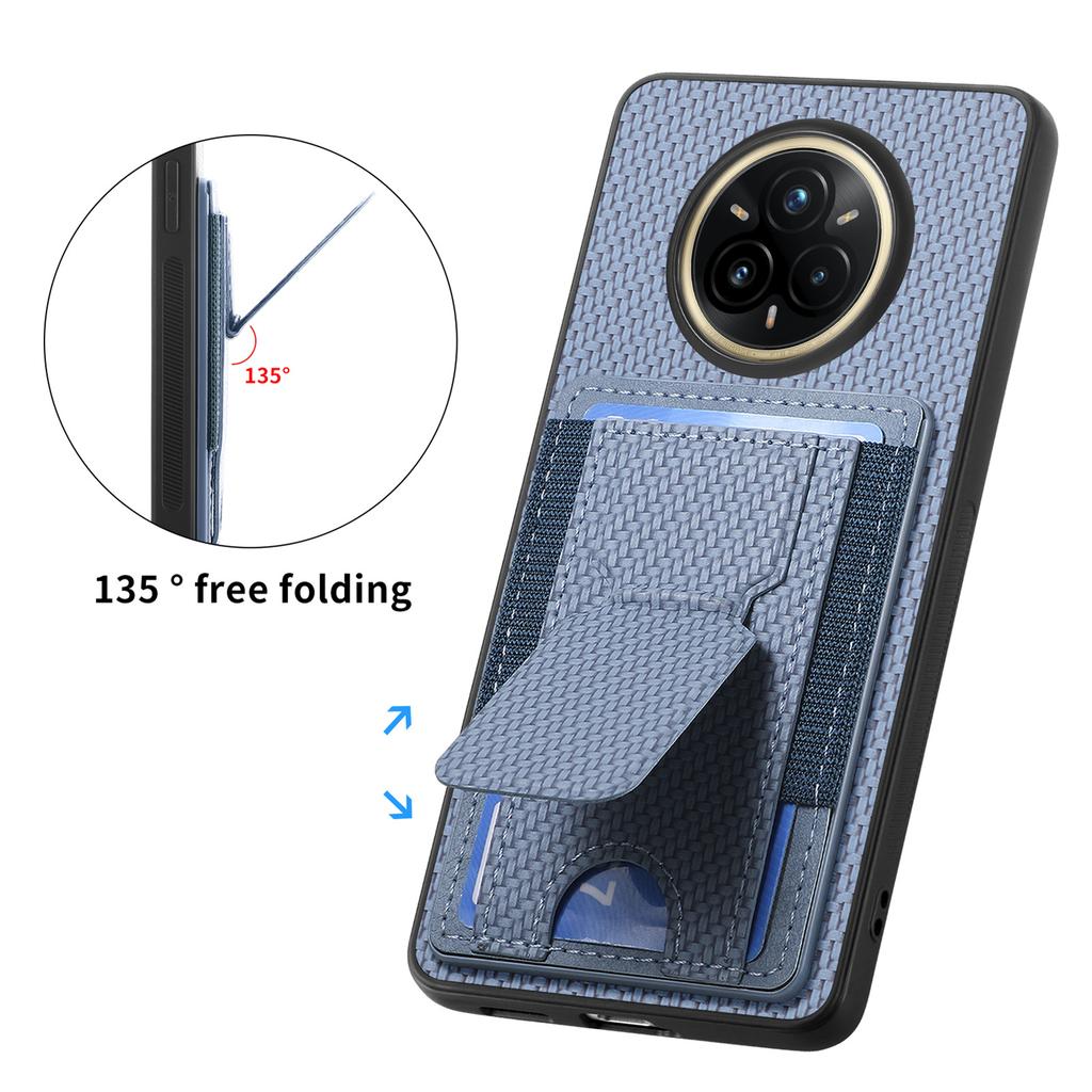 For Realme 14 Pro 5G Case with Card Holder Kickstand Fiber Pattern Leather Back Cover