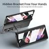 Luxury Portable Stand Full Body Case For Samsung Galaxy Z Fold4 Fold 3 Fold3 Fold 4 Zfold4 5g Screen Glass Protector Film Cases