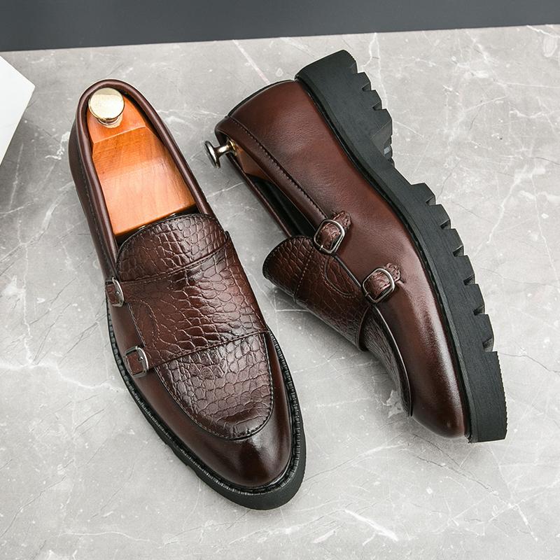 Fashion Luxury Brand New Casual Shoes Leather Men's Fashion Double Buckle Loafers Men Comfort Slip-on Driving Shoes Spring Elegant Flats