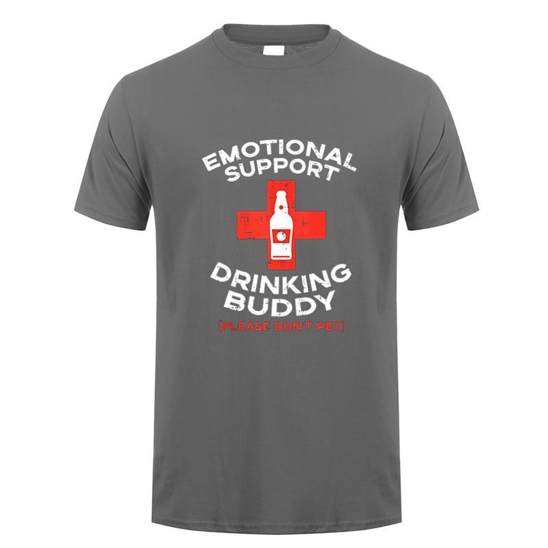 Summer Casual Unisexs Tshirt Emotional Support Drinking Buddy Adult Funny Drinking T Shirt Unisex Tops Tee DY317