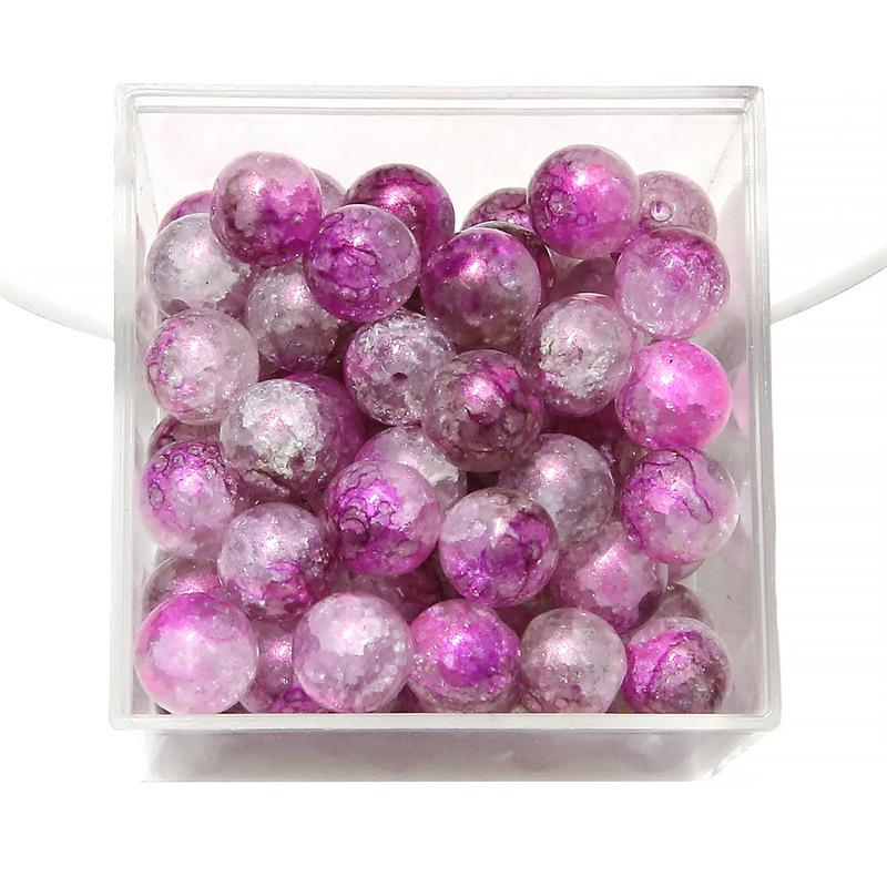 10 мм стеклянные бусины-попки Halo Inside Broken Round Бусины из глазури Ретро-бисер ручной работы Diy Ice Crack Jewelry Бусины-попки для изготовления ювелирных изделий