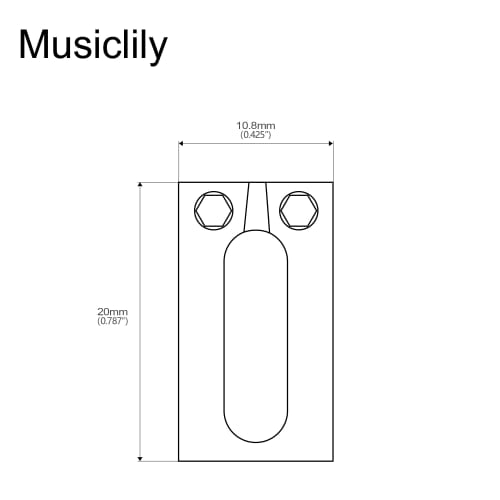 Musiclily Ultra 10.8mm Brass Bridge Saddles for Strat/Telecaster Electric Guitars, Chrome (Set of 6)