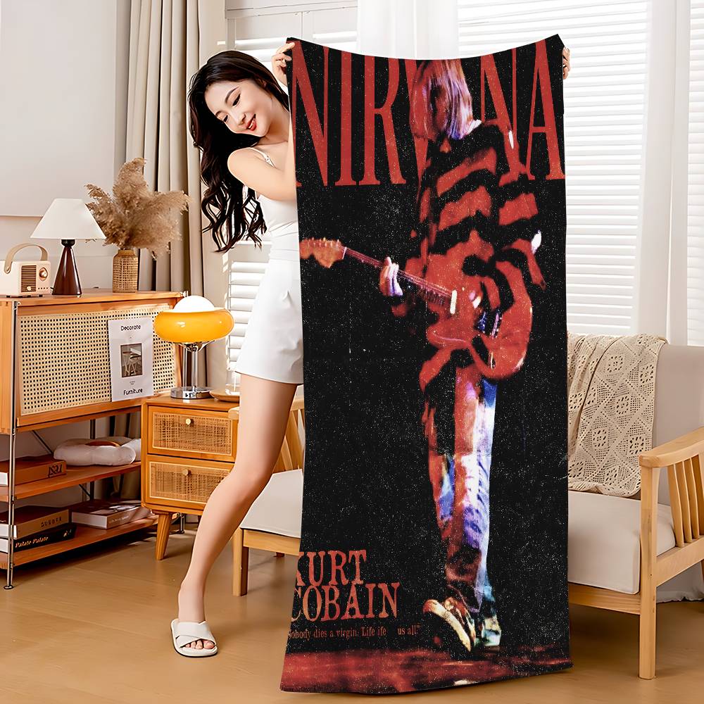 Rock Band A-N-Nirvana Пляжное полотенце Цветные банные полотенца для девочки Микрофибра Быстросохнущее Песочное полотенце Пляж Йога Спа Тренажерный зал Бассейн