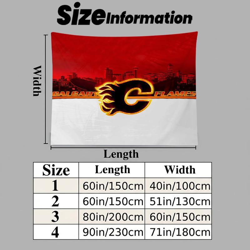 Calgary Flames Printed Tapestry – Wall Hanging for Bedrooms, Dorms, and Home Decor