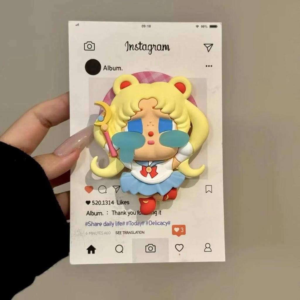 3D Силиконовый Мультяшный Плачущая Звезда Держатель для Мобильного Телефона и Выдвижной Держатель-Подушка