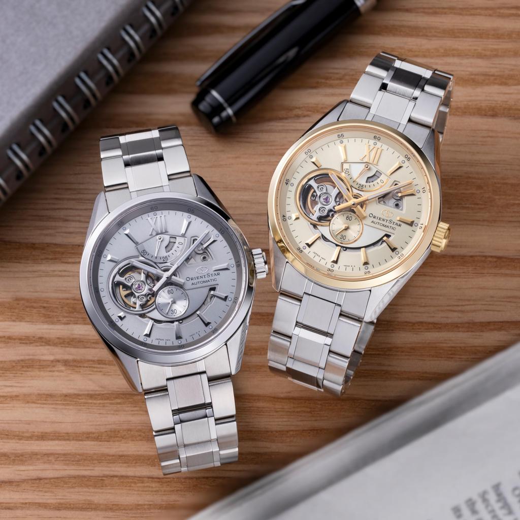 ORIENT STAR автоматические часы современные скелетонированные механические сделано в Японии 2 года гарантии отечественного производителя Open Heart Silver [Orient Star] RK-AV0125S